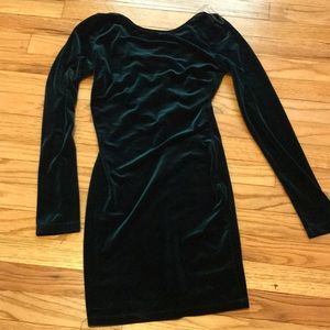 Windsor, S, emerald velvet body con dress